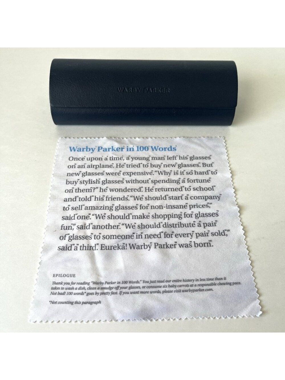 Warby Parker Eyeglass Case Navy Blue Eyeglasses Hard Case Replacement and Cloth